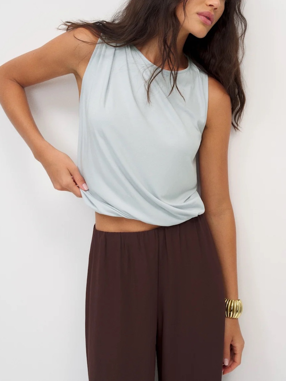 NWT Reformation Jaine Knit Top in Soft Blue XS